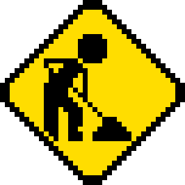 a blinking yellow 'under construction' sign